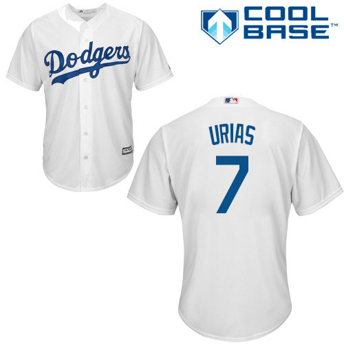 Dodgers #7 Julio Urias White Cool Base Stitched Youth MLB Jersey - Click Image to Close